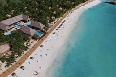 Aerial coastline view of extensive beachfront and green forest in Panama