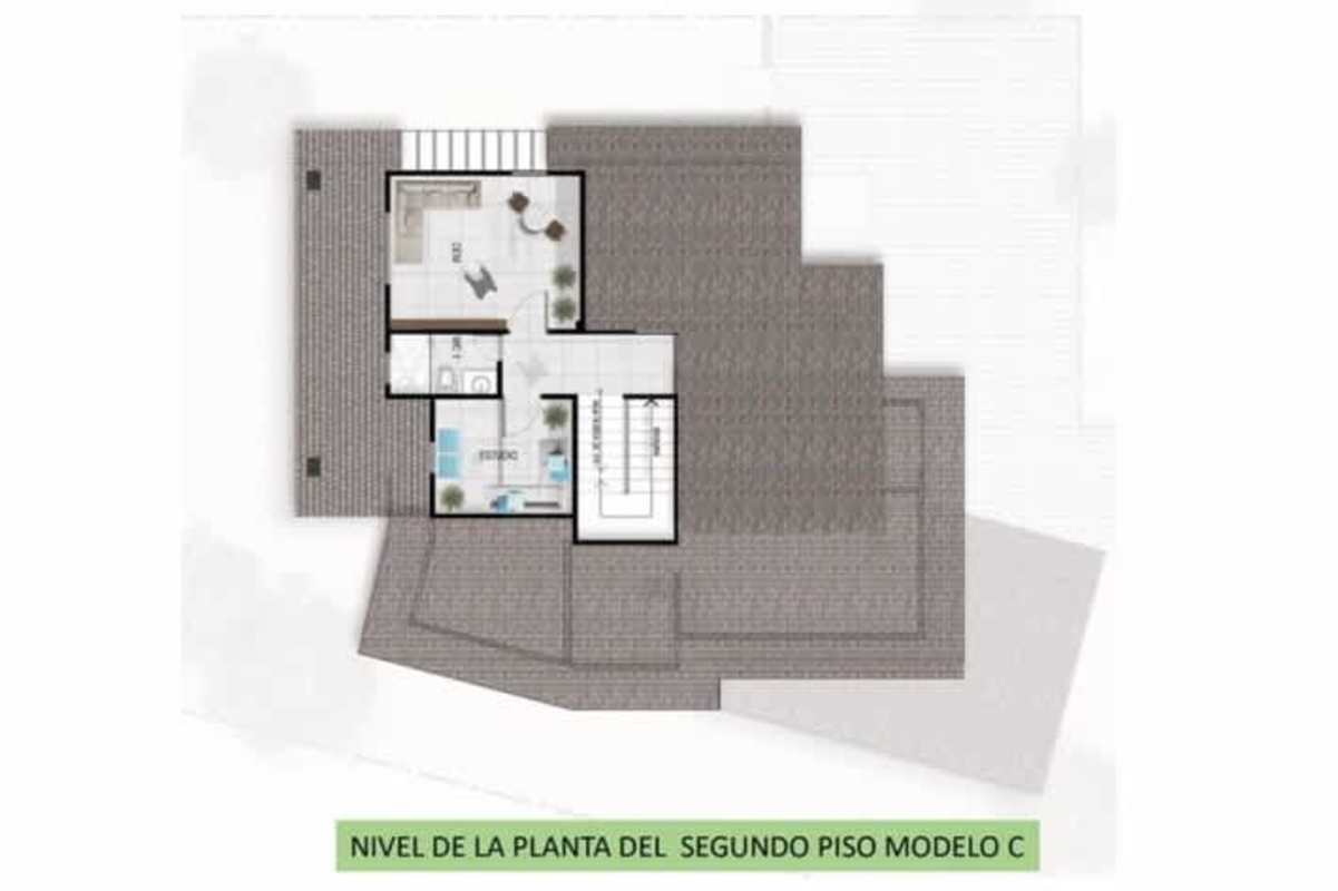 Modern second floor design featuring bedroom terrace balcony in Albrook Residences Panama
