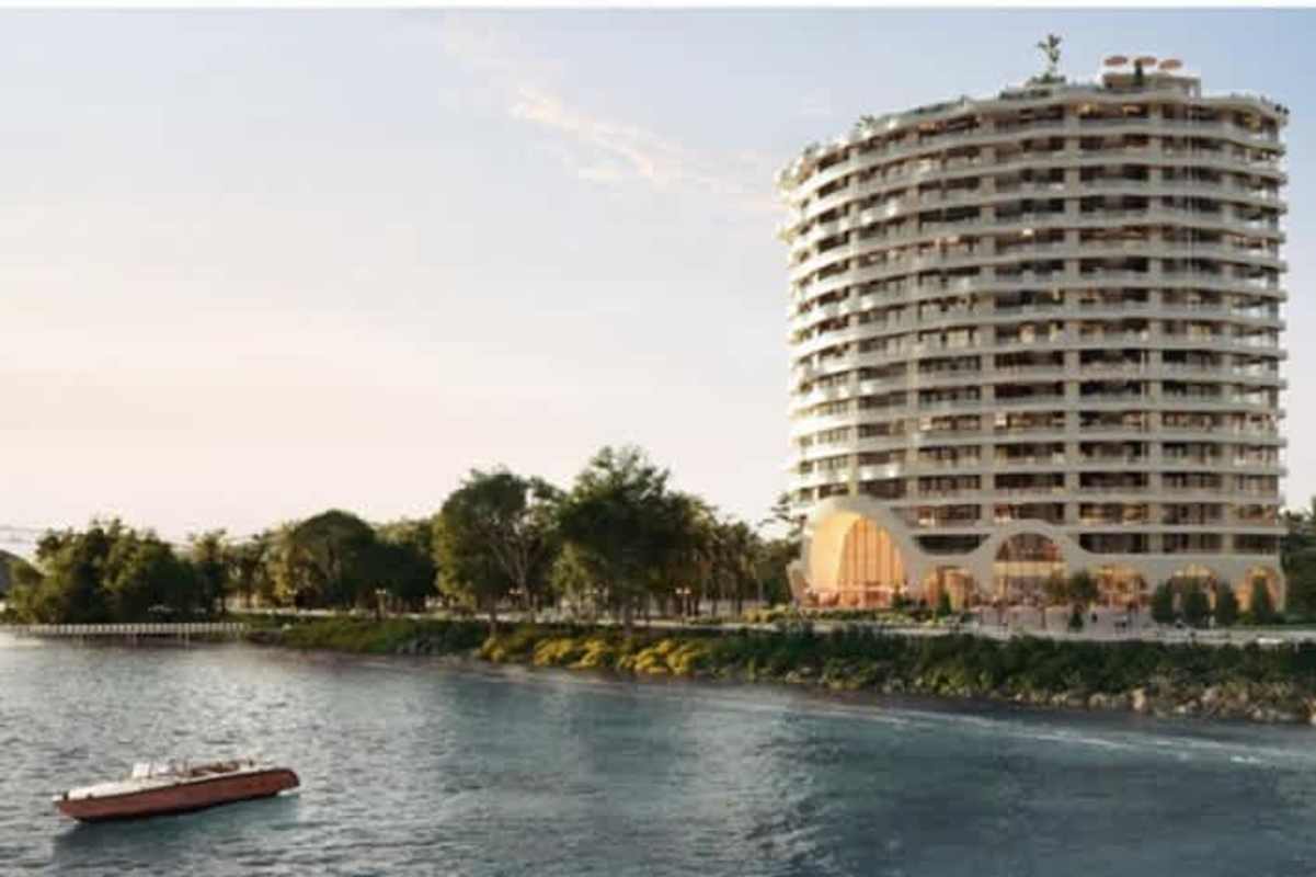 Modern beachfront condominium in Panama City with panoramic balconies and Mediterranean design