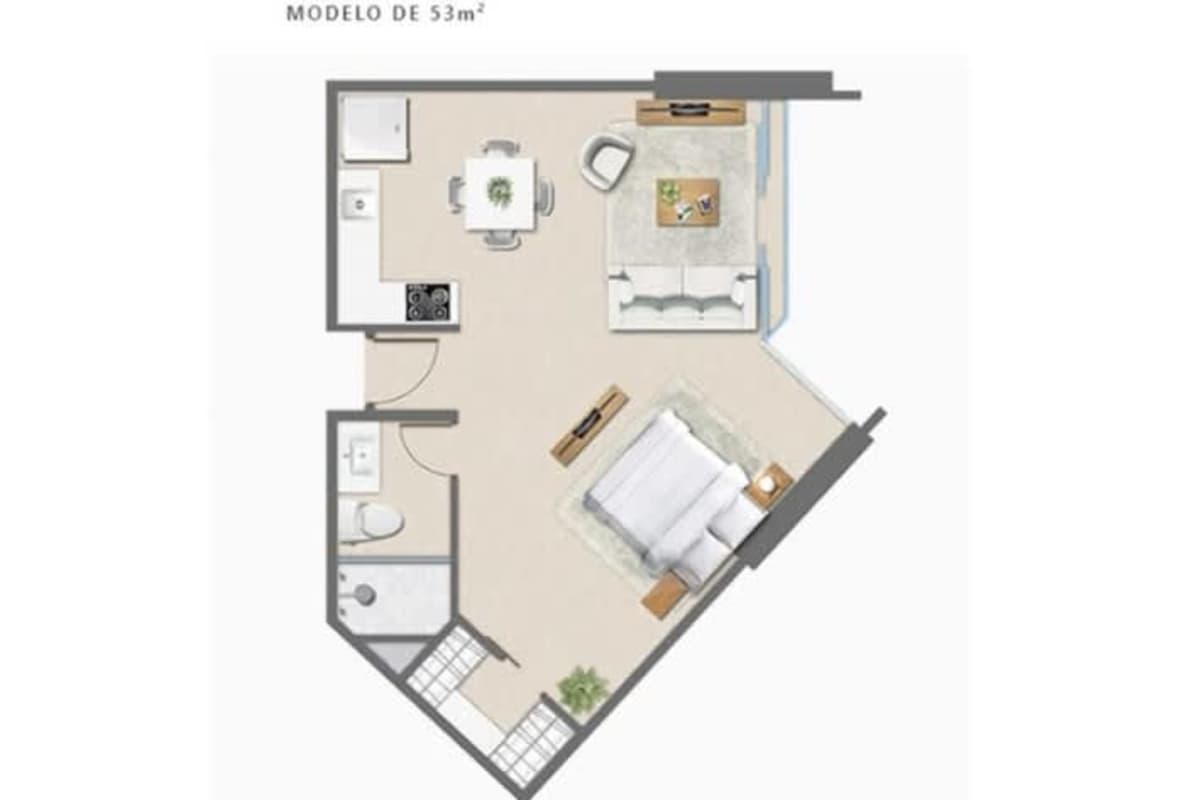 One-bedroom luxury apartment floor plan Costa del Este PH Generation Tower Panama