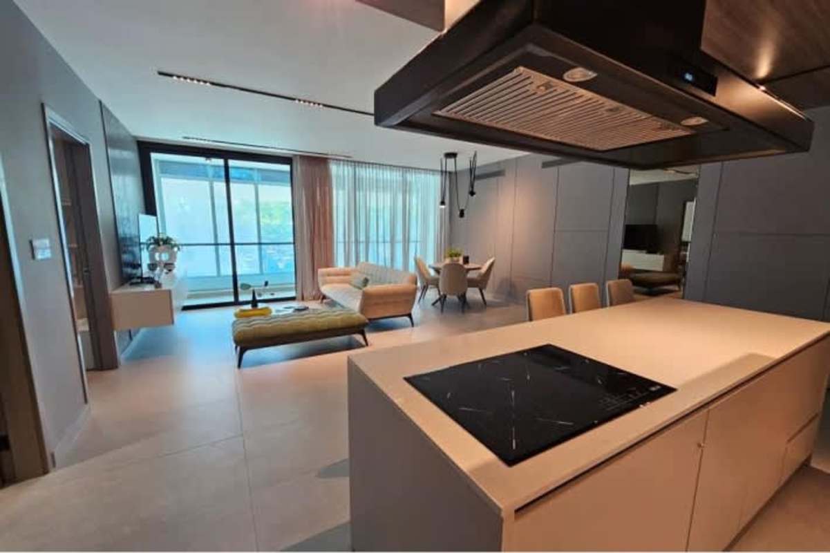 Panoramic view living-dining area with luxury furniture PH MARQUEE