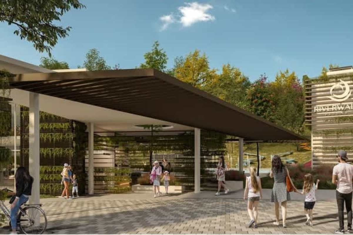 Modern terrace garden with benches landscaping social lounge Green City Panama