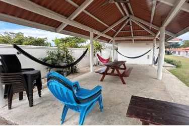 Private swimming pool surrounded by garden steps from Pacific beach Punta Chame