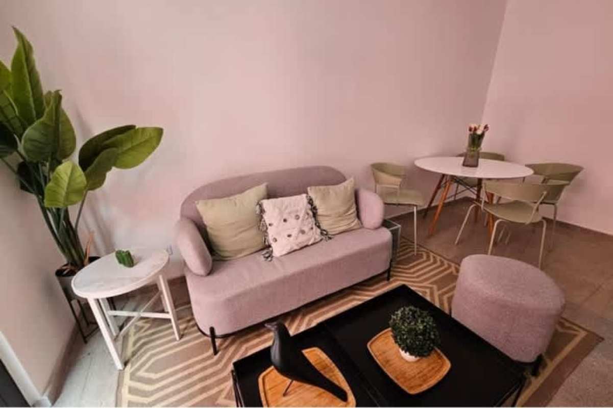 Modern living dining space open plan in Casco Viejo Panama apartment