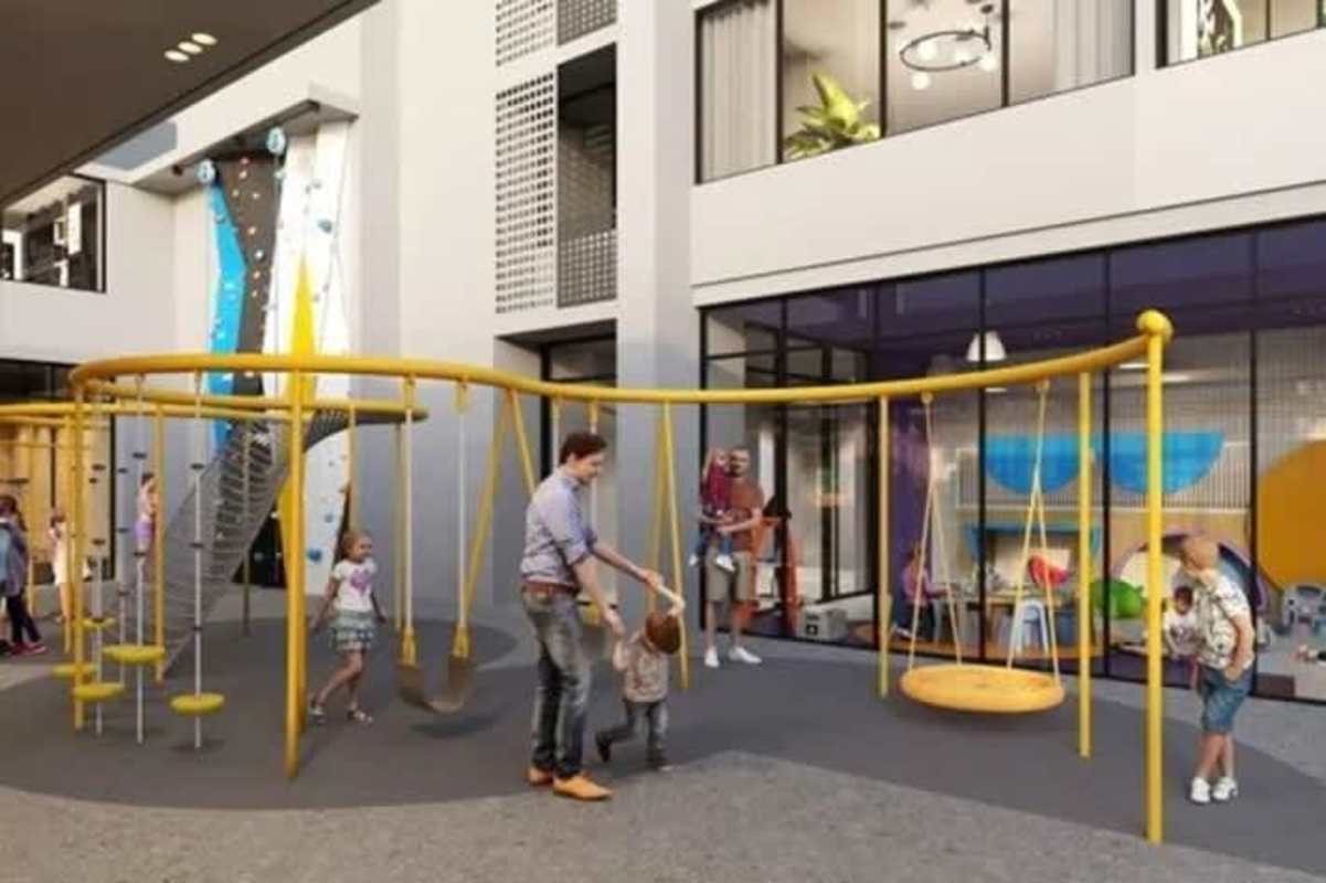 Shared coworking lounge space at PH Nostrum with games and social areas