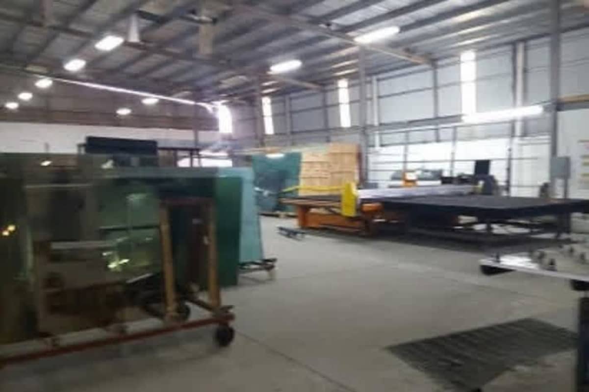 Glass storage and fabrication inside industrial warehouse Tocumen Panama