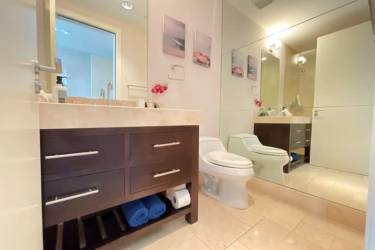 Rooftop private pool with panoramic ocean and resort views in Puntarena Ocean Village Penthouse Panama