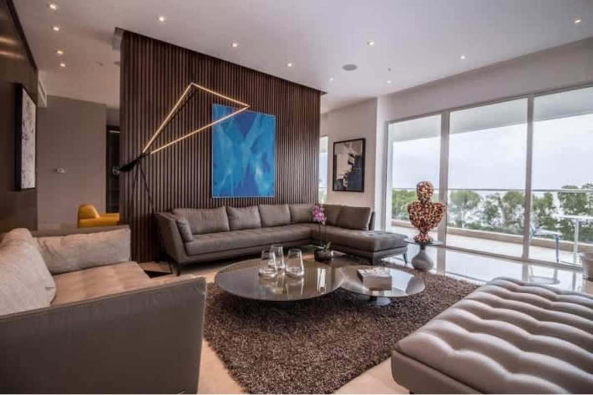 Modern gourmet kitchen with marble counters and premium appliances PH Santa María Costa del Este Panama