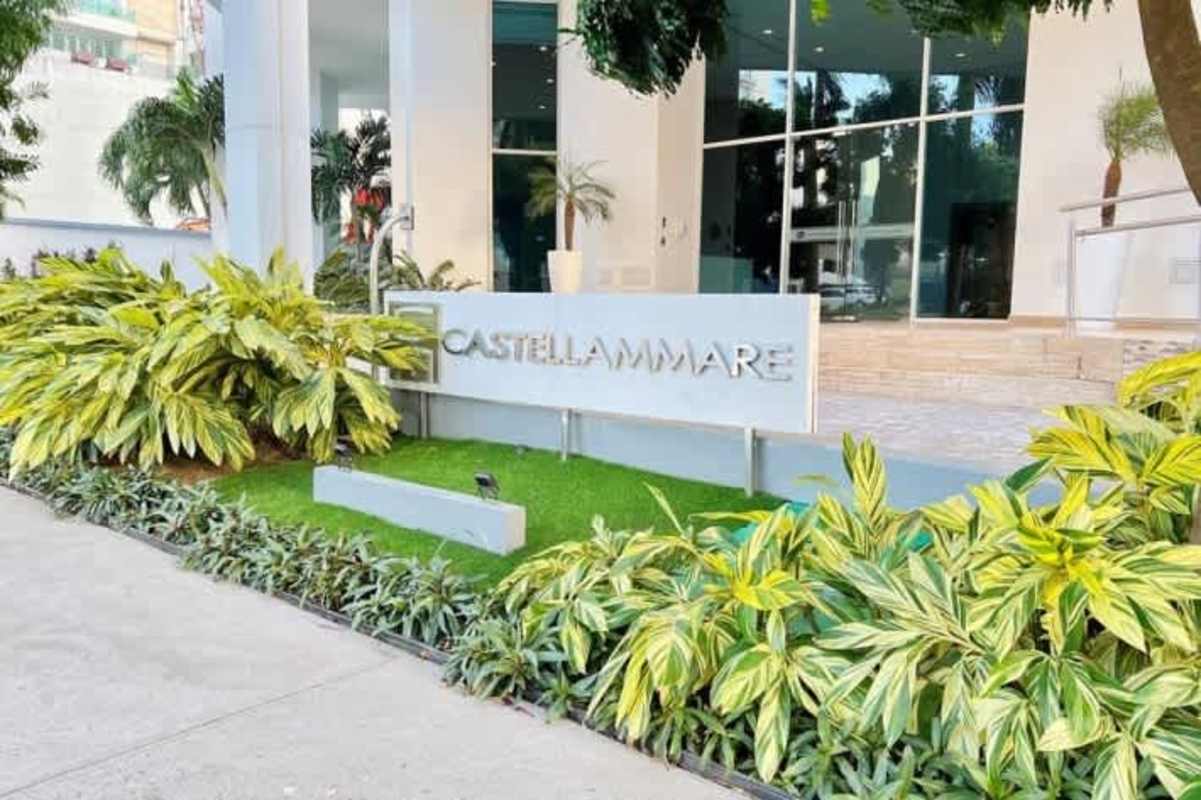 Modern high-rise tower PH Castellammare in Costa del Este with balconies and glass facade Panama City