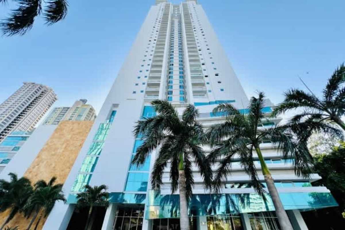 Panoramic oceanfront balcony view PH Titanium Costa del Este Panama City