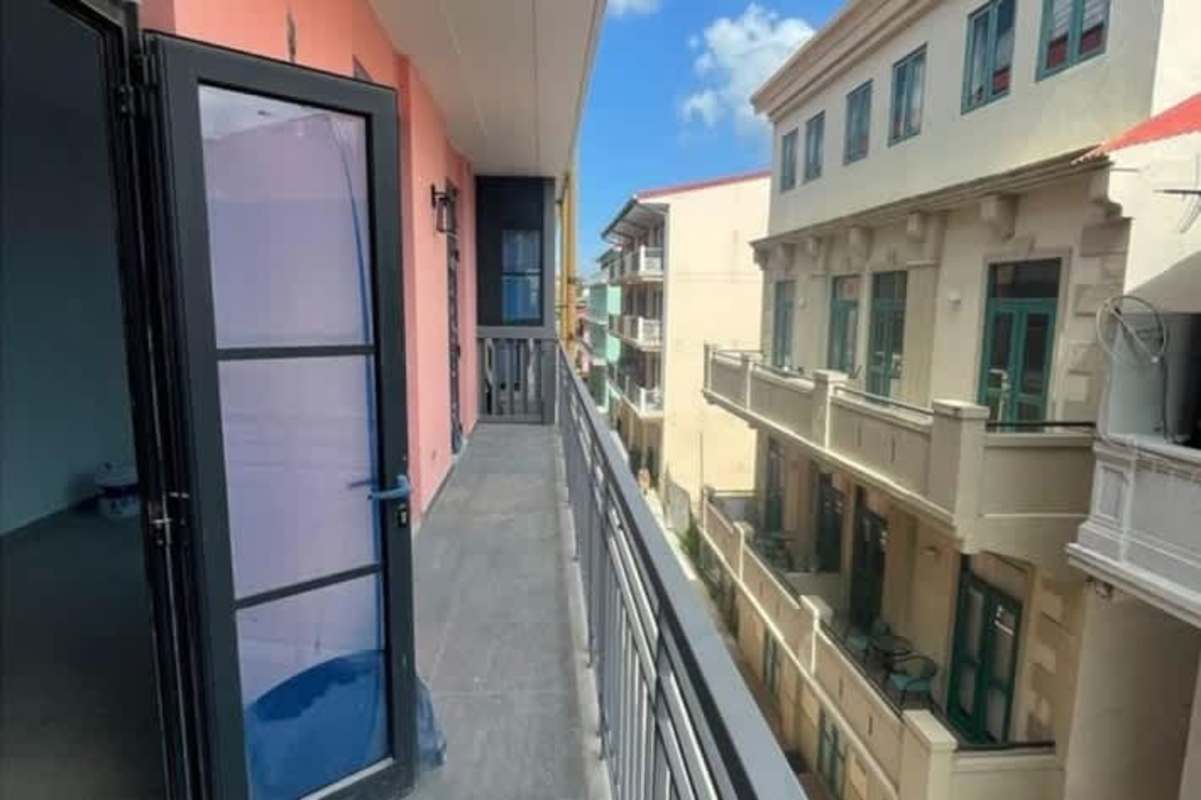 Private balcony with city view and colonial style details Casco Viejo Panama