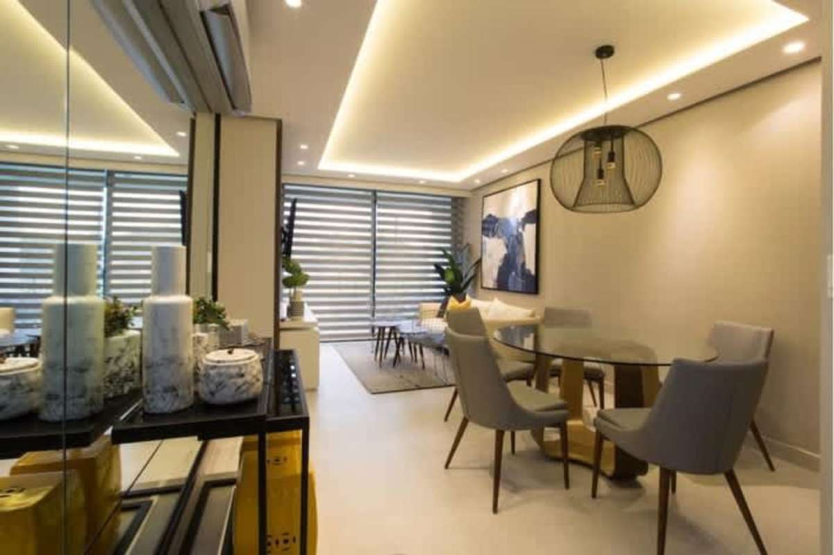 Modern open kitchen with integrated laundry zone in Condado Country Club apartment Panama