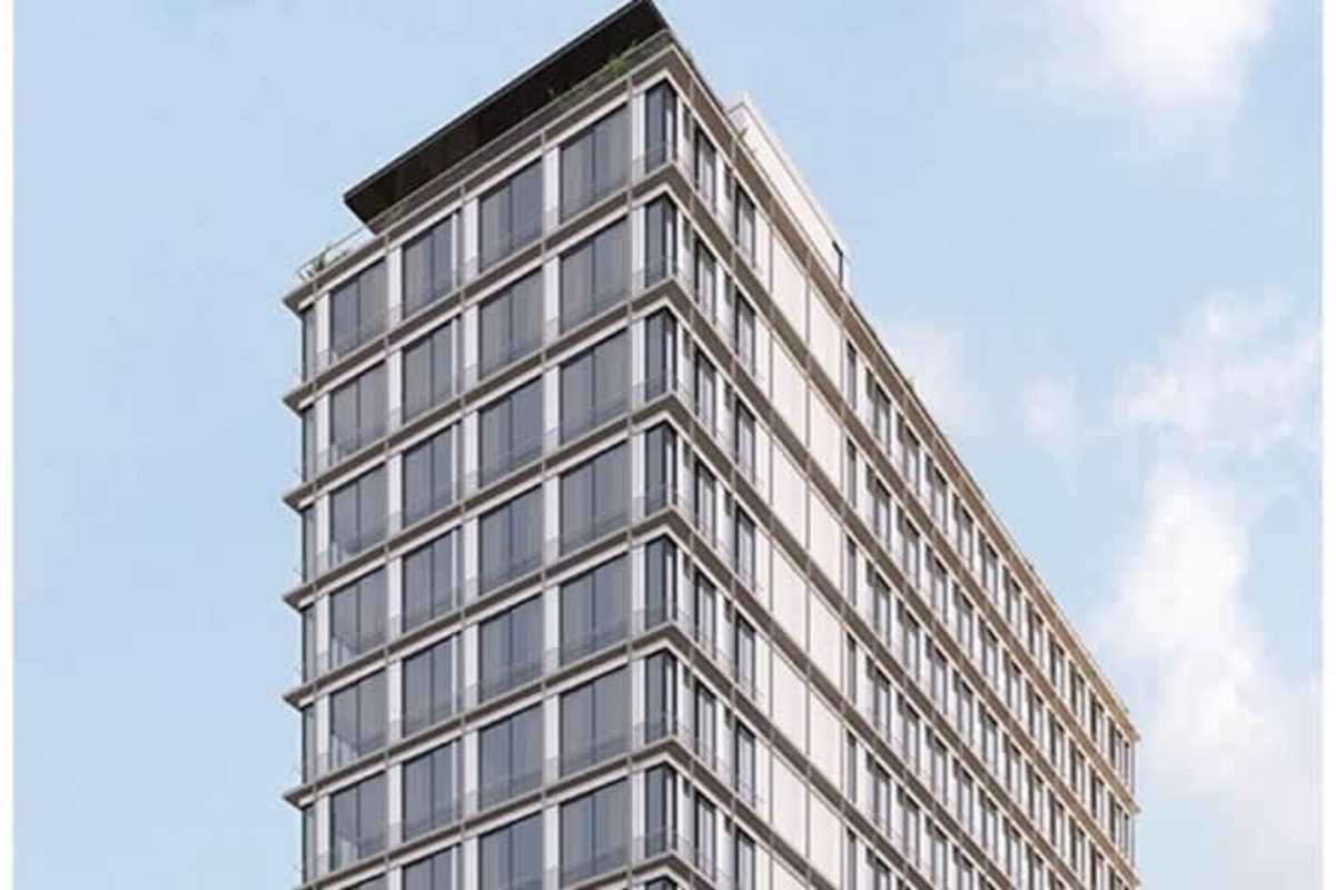 Minimalist bright living room with large windows and city views in PH San Francisco View Panama