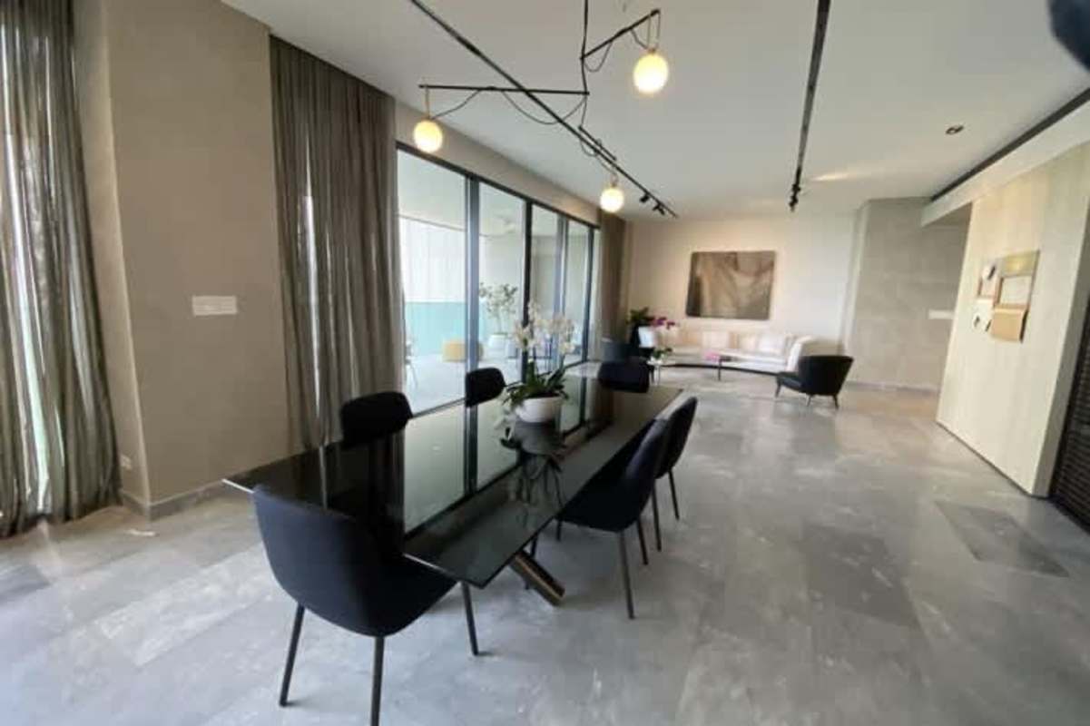 Private terrace overlooking Pacific Ocean luxury condo Costa del Este Panama