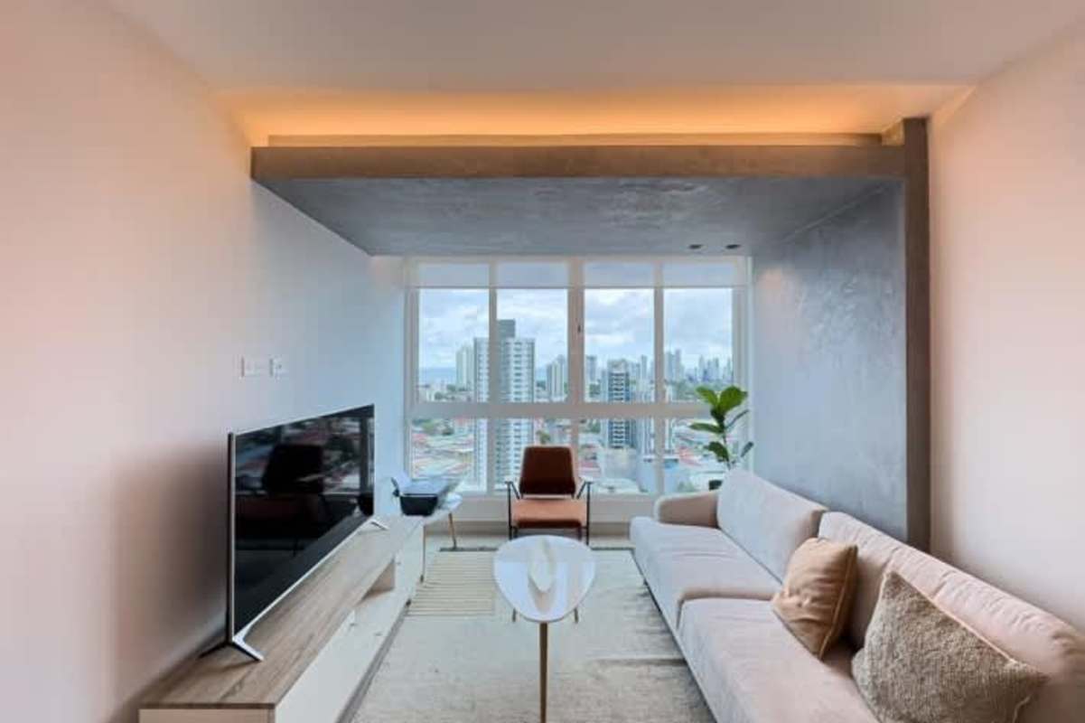 Modern bathroom with glass shower in Alto Río Via España Panama City
