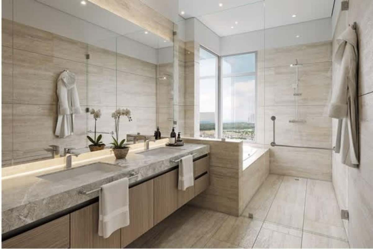 Elegant wine bar and private dining room amenities at PH Guayacán Santa María luxury apartment Panama