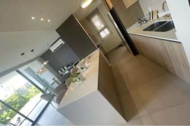 Modern living room Panama Pacifico with natural light terrace view