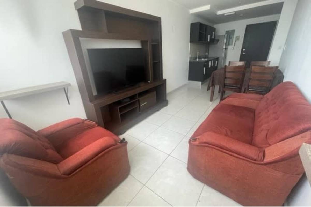 Bright furnished living room balcony ocean city skyline PH Bay View Panama