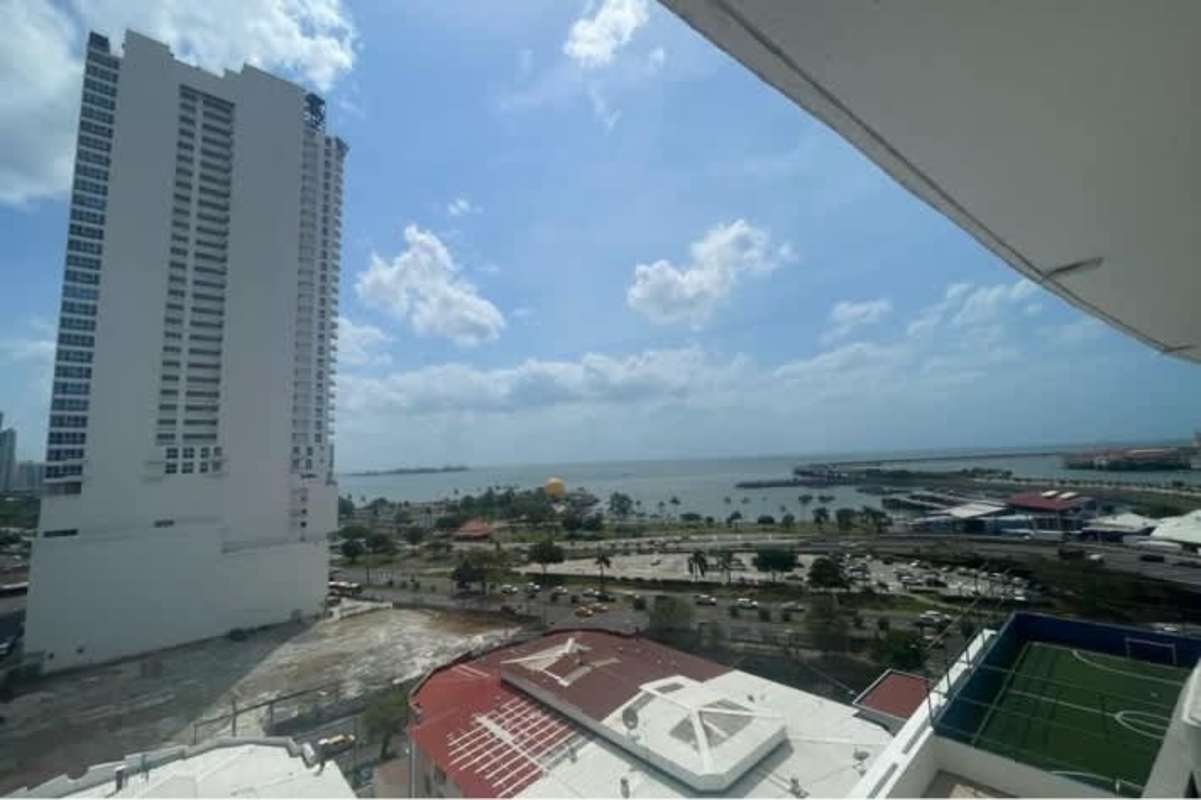 Infinity rooftop swimming pool overlooking Avenida Balboa at PH Bay View Panama City