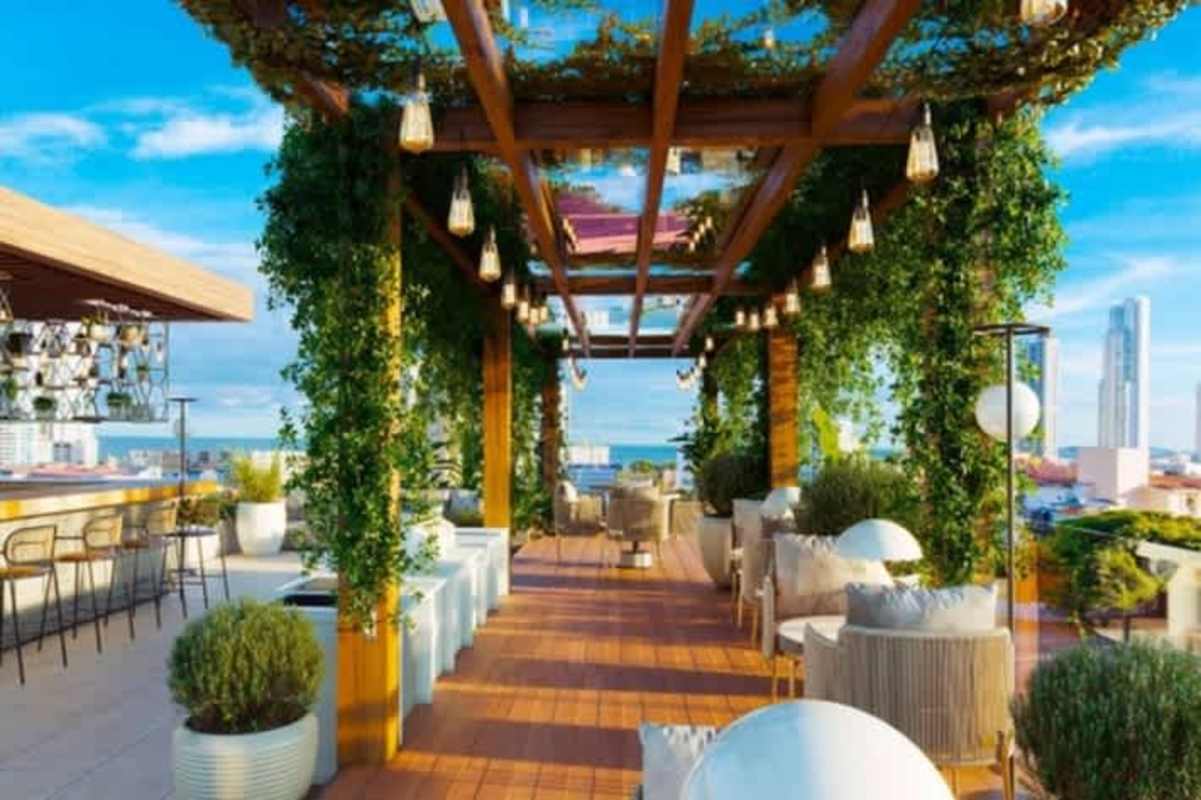 3D floor plan with one bedroom, two bathrooms, balcony PH Amazonas Panama