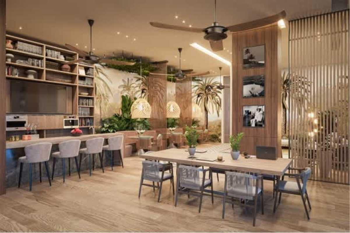 Modern lobby lounge in PH Santa Maria Golf Panama luxury residential tower