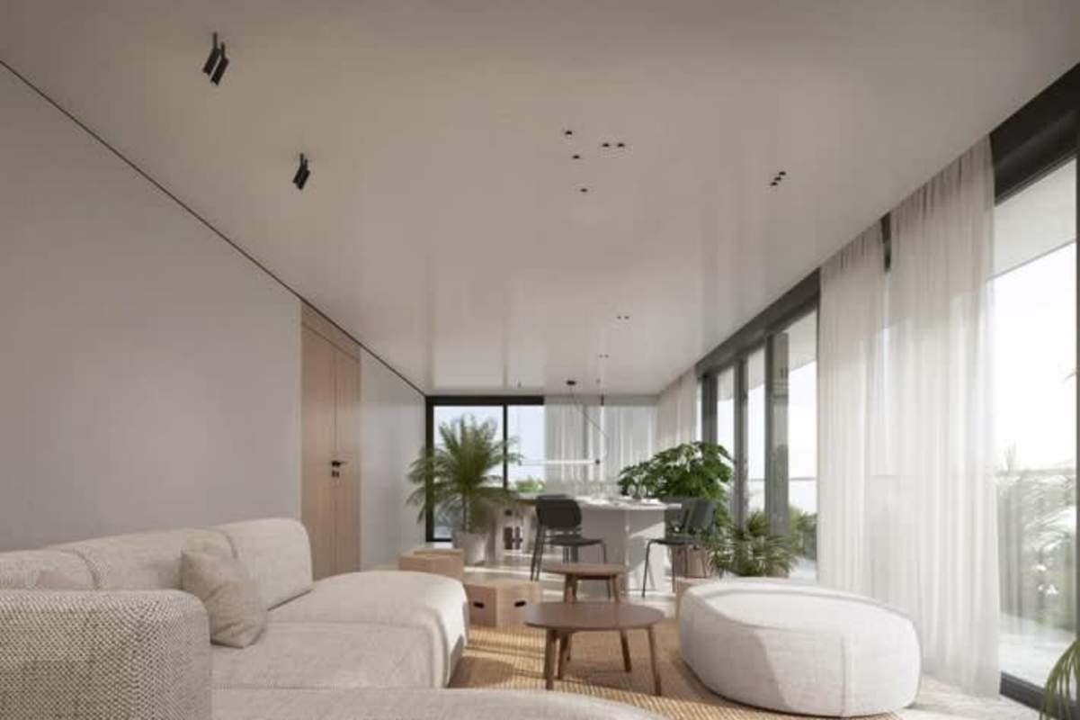 3D floorplan showing 1 bedroom, kitchen, bathroom, balcony in PH Bella Vita Panama City