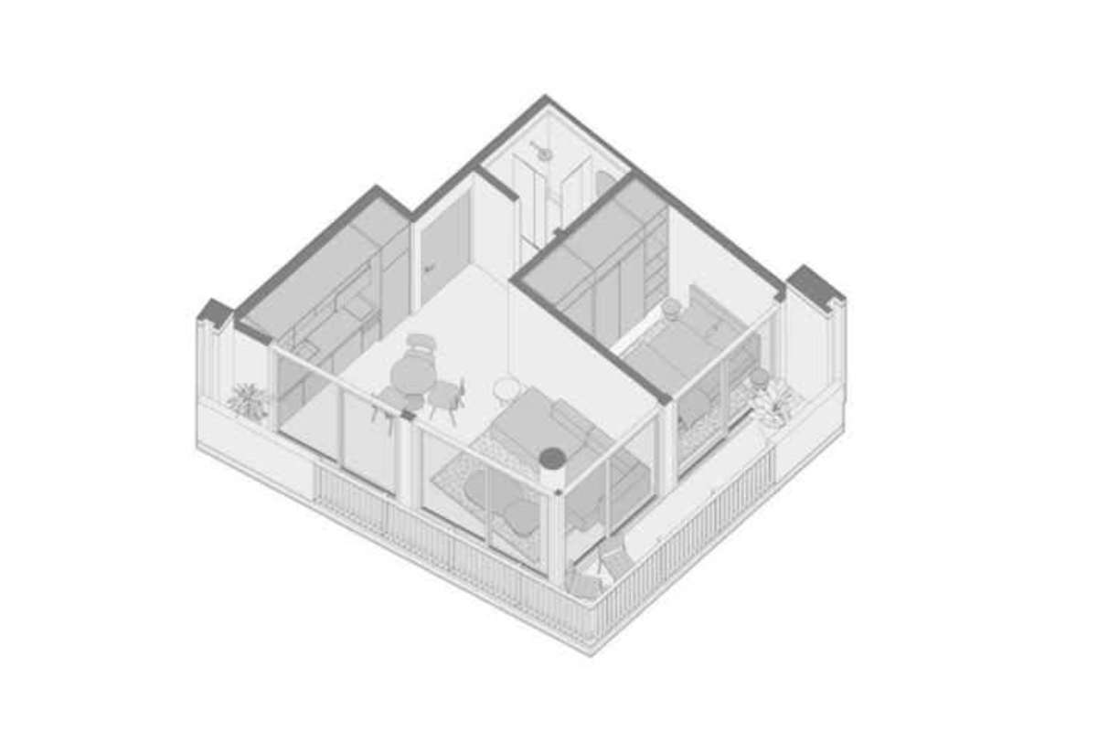 Light-filled living dining area with neutral furnishings in PH Bella Vita Panama