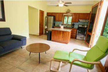 Flower garden with fountain and tropical mature landscaping at Costa Esmeralda Beachfront Villa Panama