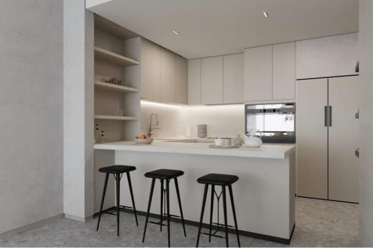 Minimalist lobby with elevator access in canalfront condos for sale in Amador Panama