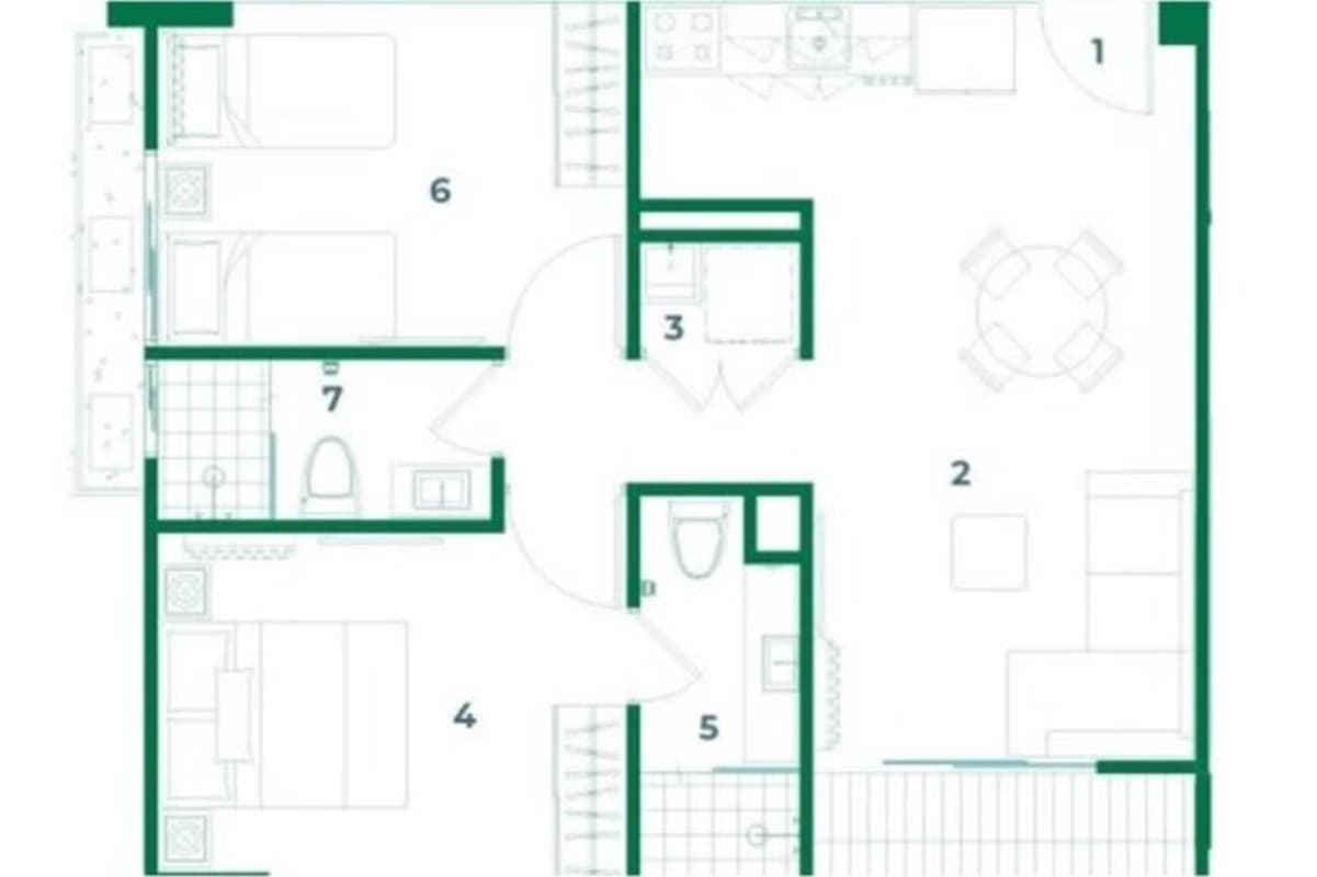 Functional layout 2 bedroom, 2 bath modern apartment with open kitchen at Albrook Panama