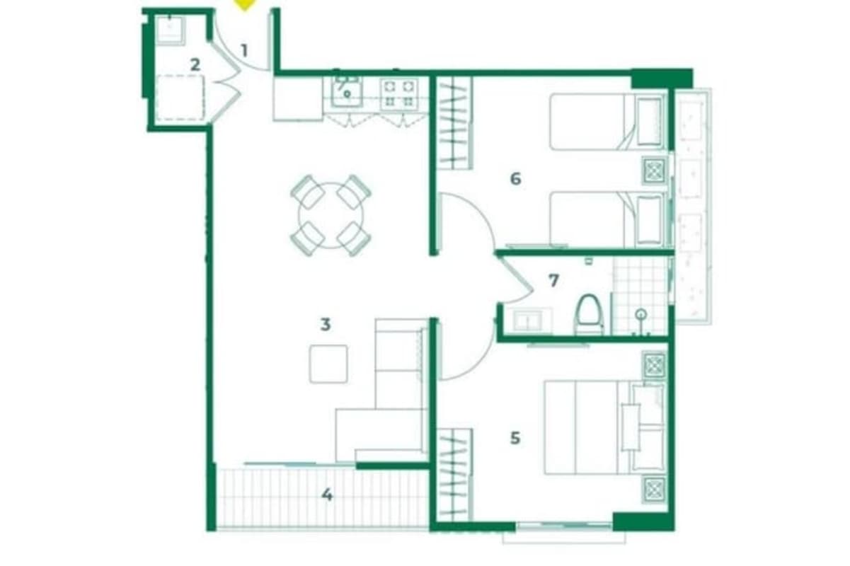 Open kitchen and dining area with stainless appliances and natural light Albrook Residences Panama