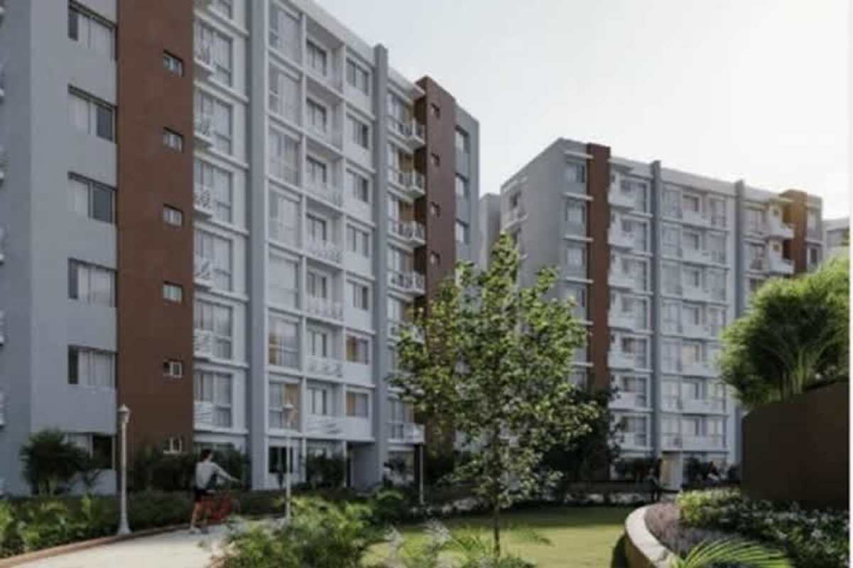 Modern multi-story apartment complex with landscaped gardens Albrook Residences Panama