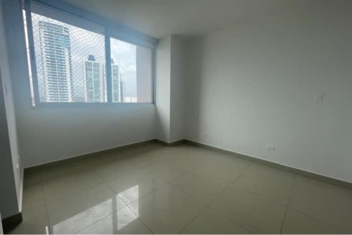 Master bedroom with walk-in closet and large window Costa del Este Panama