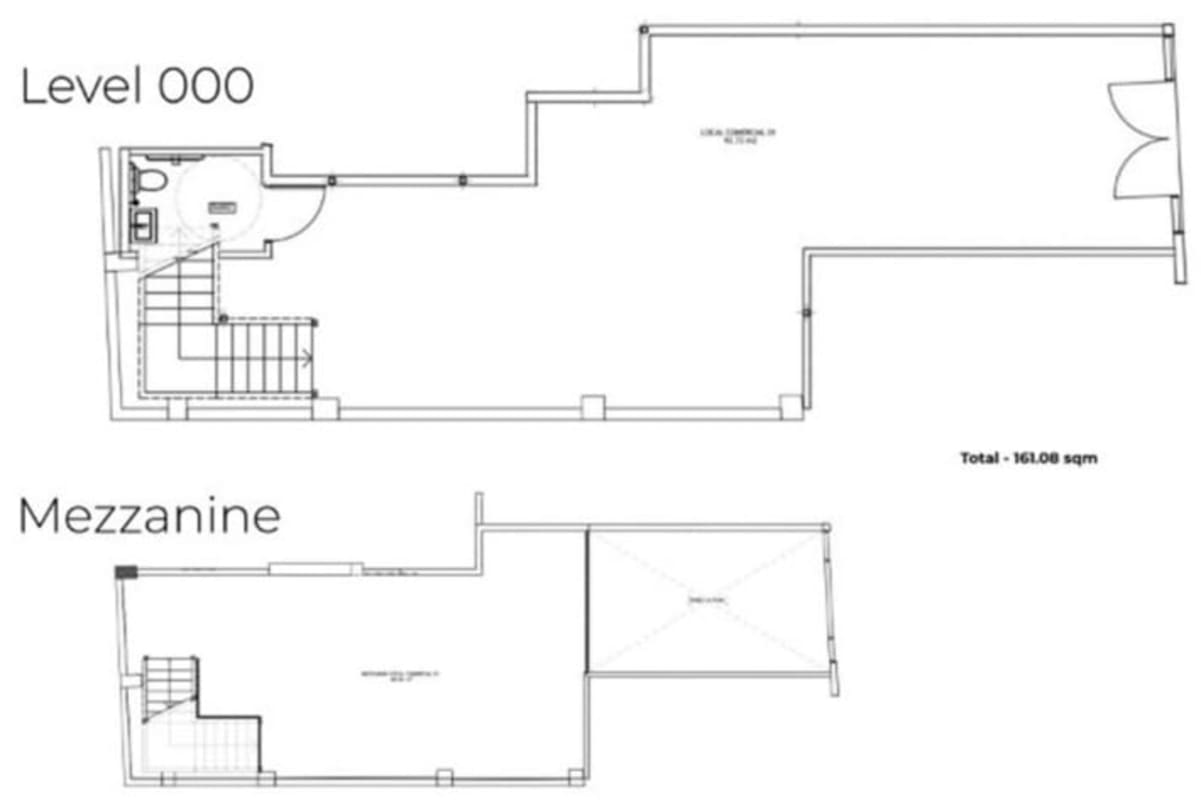 Floor plan studio unit commercial space Casco Viejo San Felipe Panama