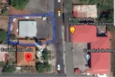 Aerial photo with streets buildings highlighted commercial plot La Chorrera Panama