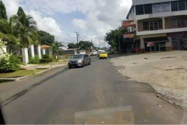Retail spaces storefronts palm trees high traffic zone El Trapichito La Chorrera