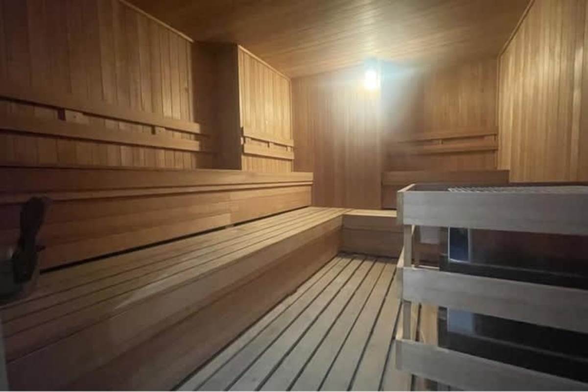 Bedroom with tiled floors large window city views PH Pacific View Punta Paitilla