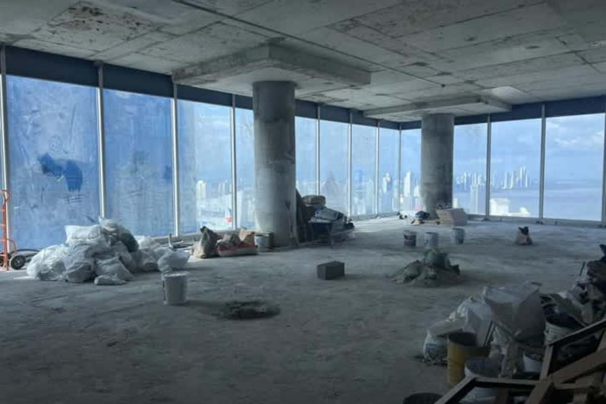 Unfinished high-rise commercial shell space with city skyline views in PH Oceania Business Plaza Tower 2000