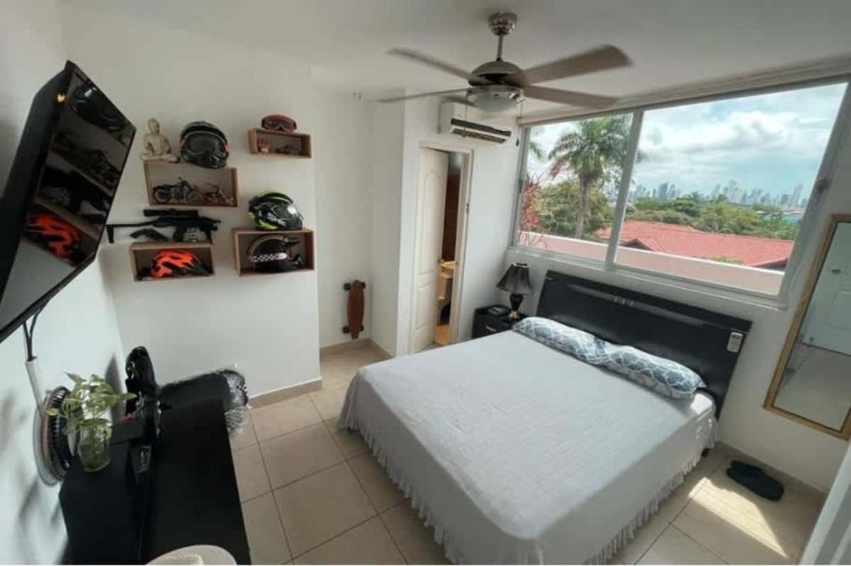 Compact bathroom with pedestal sink and glass shower enclosure PH Albrook Point