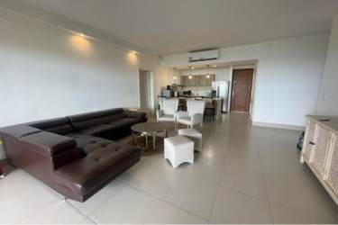 Modern bright living dining room open to kitchenette in PH Solaria Punta Caelo San Carlos Panama