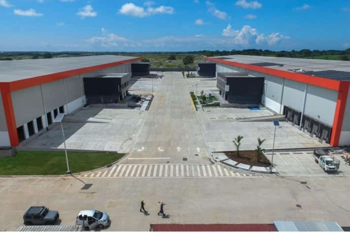 Empty warehouse interior with high ceilings polished floors in Panapark logistics complex Panama