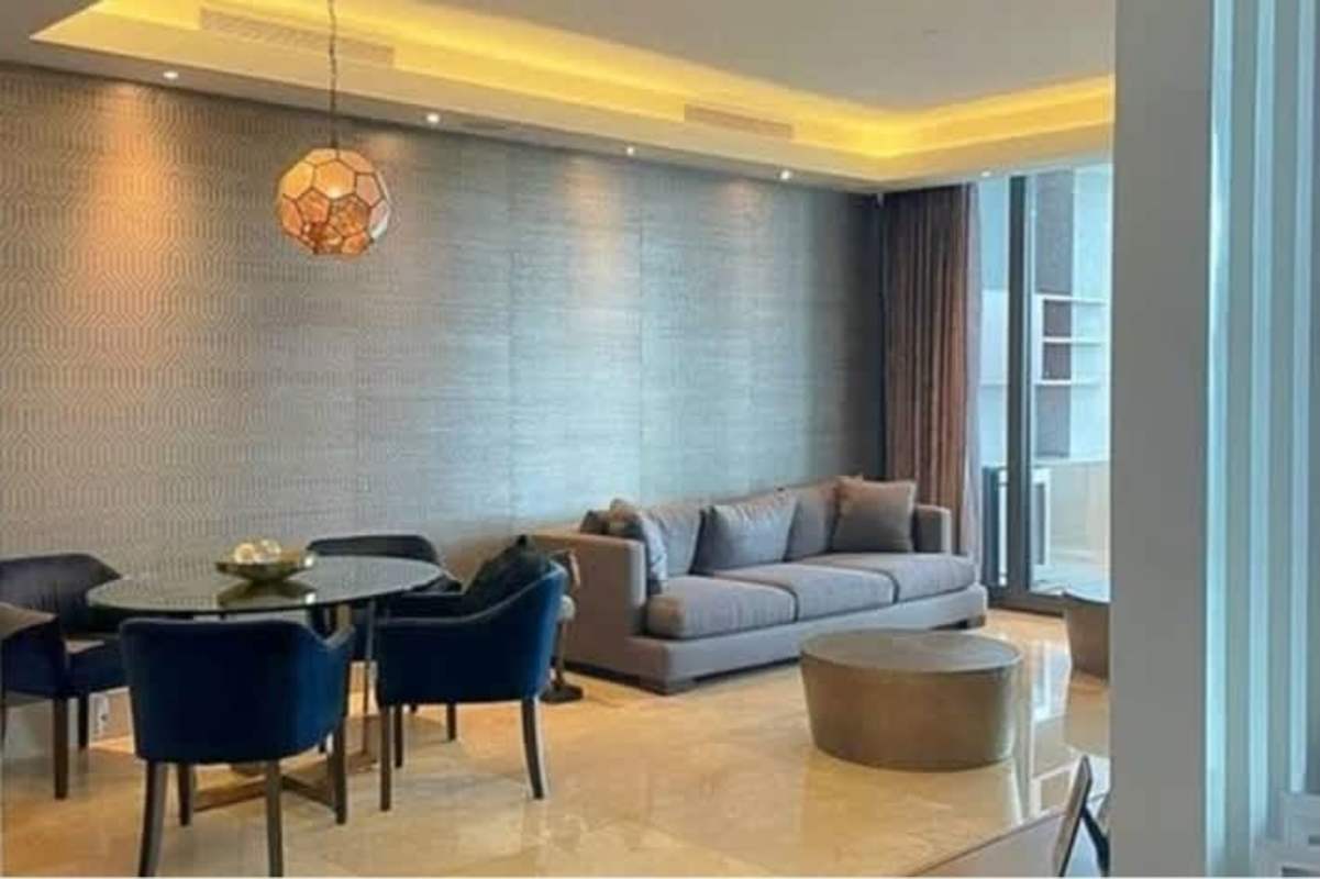 Modern apartment living with marble flooring and balcony in Santa María Golf Panama