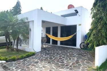 Bright living area opening to garden terrace in PH Ibiza Residences Río Hato Coclé Panama