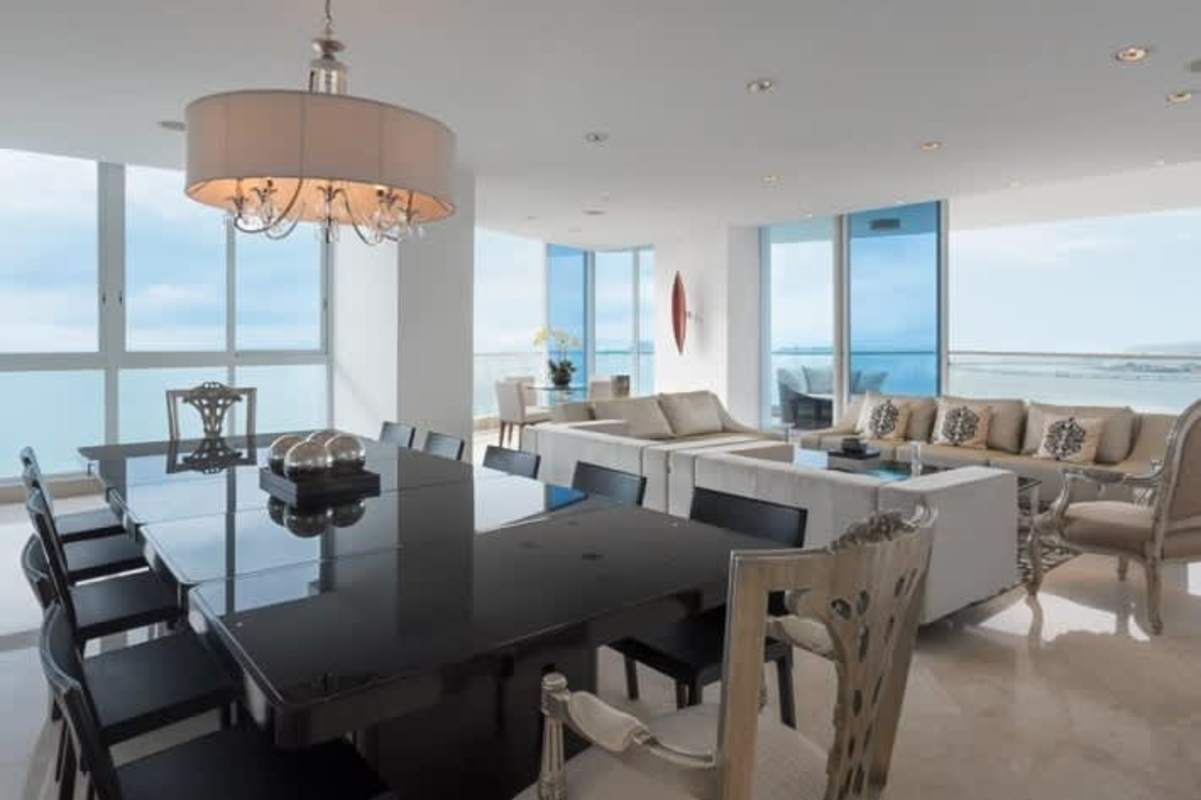 Luxury infinity pool with skyline view in Punta Paitilla Panama City Panama