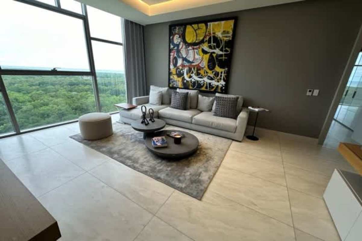 Spacious master suite with ocean views, marble floors and luxury finishes in La Maison by Fendi Casa Panama