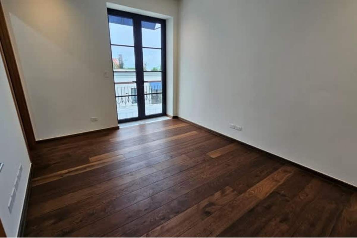 Rooftop pool overlooking Pacific Ocean skyline of Santa Familia condo Casco Viejo Panama City