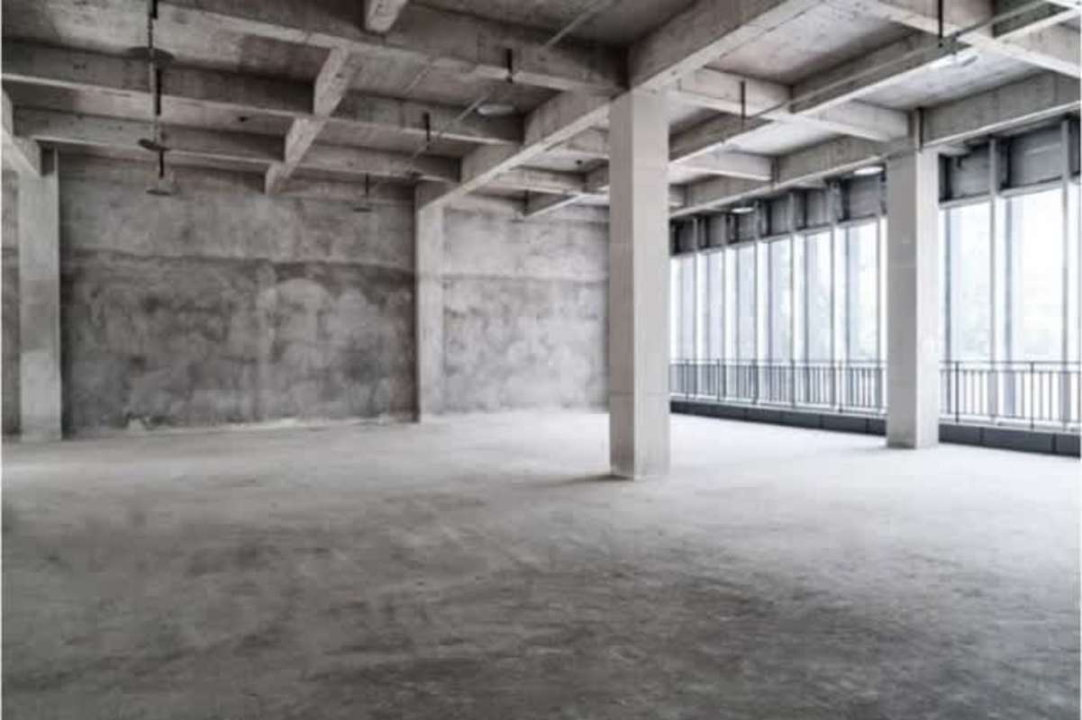 Unfinished commercial interior high-rise office in PH BICSA Panama City with skyline views