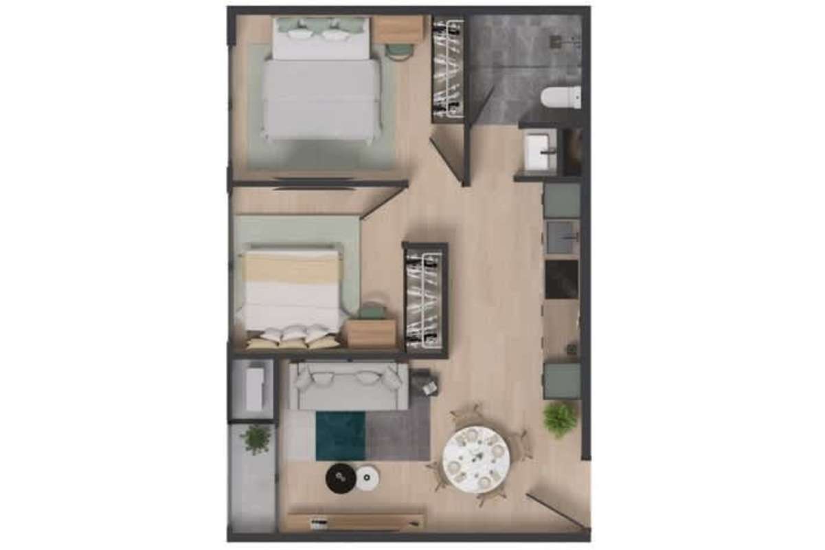 Modern indoor pool next to fully equipped gym at PH Vista Pacific Panama City