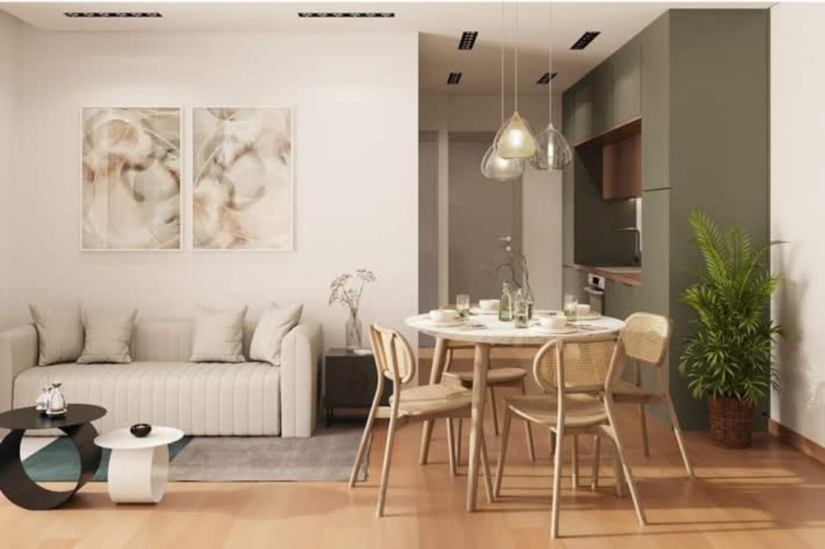 Open concept living and dining with city views in PH Marina View Marbella, Panama