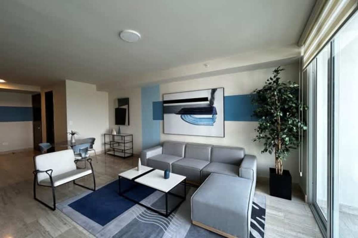 Contemporary kitchen with granite countertops and appliances in luxury condo PH Ocean House Panama